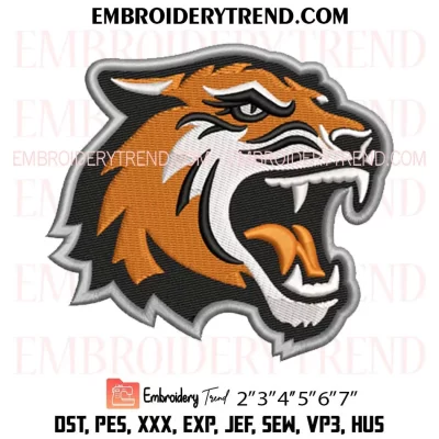 RIT Tigers Embroidery Design, Sport Machine Embroidery Digitized Pes Files