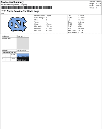 North Carolina Tar Heels Logo Embroidery Design, Basketball Machine Embroidery Digitized Pes Files