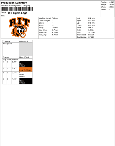 RIT Tigers Logo Embroidery Design, Rochester Institute of Technology NCAA Machine Embroidery Digitized Pes Files