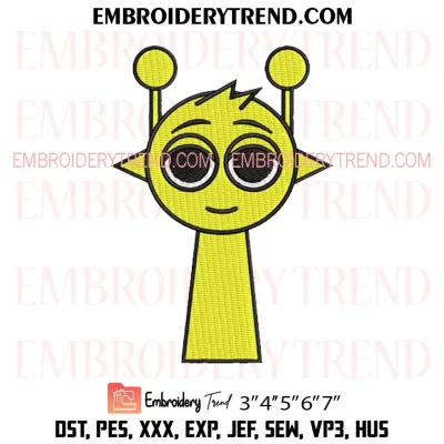 Gray Incredibox Sprunki Embroidery Design, Sprunki Game Machine Embroidery Digitized Pes Files