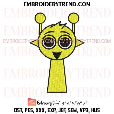 Gold Garnold Incredibox Sprunki Embroidery Design, Sprunki Game Machine Embroidery Digitized Pes Files