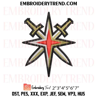 Vegas Golden Knights Embroidery Design, NHL Logo Machine Embroidery Digitized Pes Files