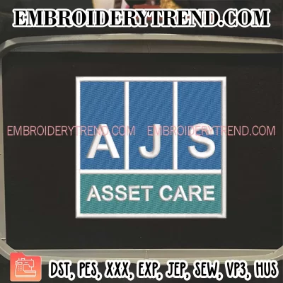 AJS Asset Care Embroidery Design, Custom Machine Embroidery Digitized Pes Files