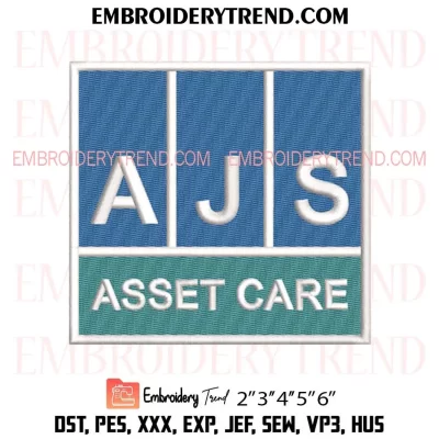 AJS Asset Care Embroidery Design, Custom Machine Embroidery Digitized Pes Files