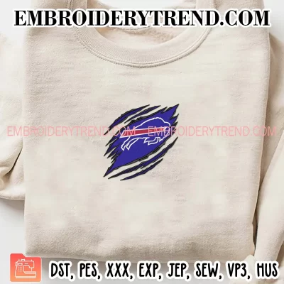 Buffalo Bills Claws Embroidery Design, NFL Sport Machine Embroidery Digitized Pes Files