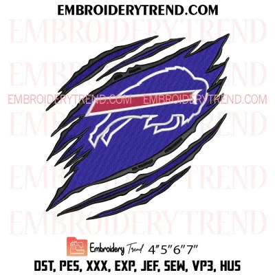 Buffalo Bills Claws Embroidery Design, NFL Sport Machine Embroidery Digitized Pes Files