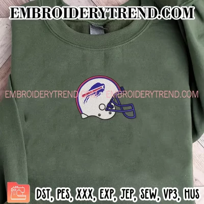 Buffalo Bills Helmet Embroidery Design, Football NFL Machine Embroidery Digitized Pes Files