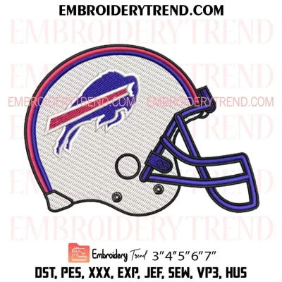 Buffalo Bills Helmet Embroidery Design, Football NFL Machine Embroidery Digitized Pes Files