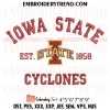 Iowa State Cyclones Logo Embroidery Design, NCAA Machine Embroidery Digitized Pes Files