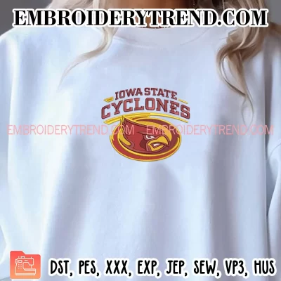 Iowa State Cyclones Football Embroidery Design, NCAA Machine Embroidery Digitized Pes Files