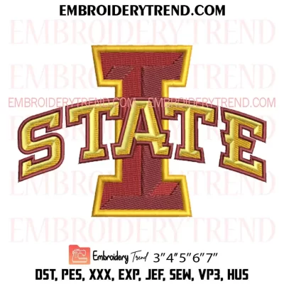 Iowa State Cyclones Logo Embroidery Design, NCAA Machine Embroidery Digitized Pes Files