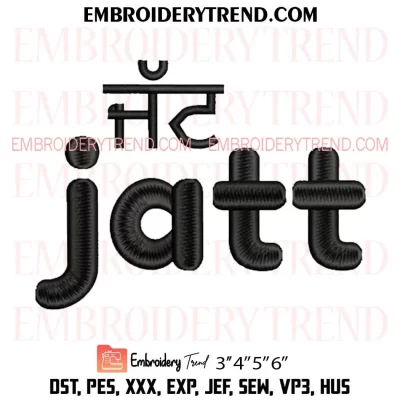 Jatt Embroidery Design, Custom Machine Embroidery Digitized Pes Files