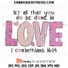 Jesus Loves You Embroidery Design, Christian Machine Embroidery Digitized Pes Files