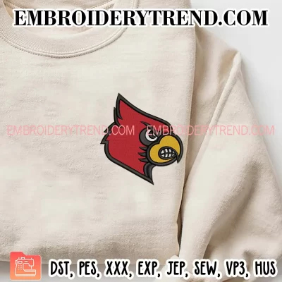 Louisville Cardinals Logo Embroidery Design, NCAA Machine Embroidery Digitized Pes Files