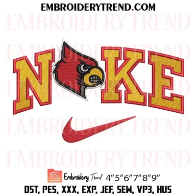 Louisville Cardinals x Nike Embroidery Design, NCAA Logo Machine Embroidery Digitized Pes Files