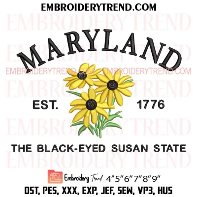 Pennsylvania Est 1787 The Mountain Laurel State Embroidery Design, US State Flowers Machine Embroidery Digitized Pes Files