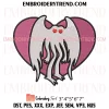 Mothman Is My Valentine Embroidery Design, Valentines Day Cryptid Machine Embroidery Digitized Pes Files