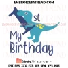 Dinosaur Girl 3ND Birthday Embroidery Design, Gift Birthday Machine Embroidery Digitized Pes Files