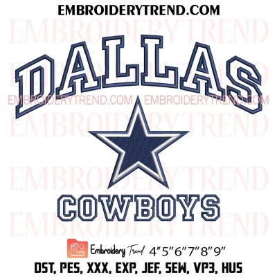 NFL Dallas Cowboys Embroidery Design, NFL Football Machine Embroidery Digitized Pes Files