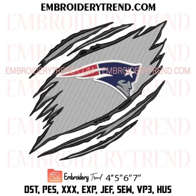 New England Patriots Claws Embroidery Design, NFL Sport Machine Embroidery Digitized Pes Files