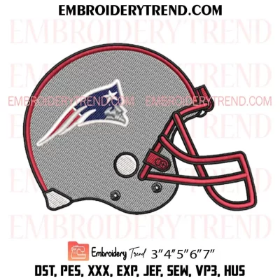 New England Patriots Helmet Embroidery Design, Football NFL Machine Embroidery Digitized Pes Files