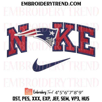 New England Patriots X Nike Embroidery Design, NFL Patriots Logo Machine Embroidery Digitized Pes Files