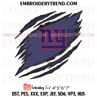 New York Giants Claws Embroidery Design, NFL Sport Machine Embroidery Digitized Pes Files