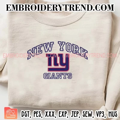 New York Giants Embroidery Design, NFL Football Machine Embroidery Digitized Pes Files