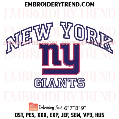 New York Giants Embroidery Design, NFL Football Machine Embroidery Digitized Pes Files