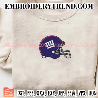 New York Giants Helmet Embroidery Design, Football NFL Machine Embroidery Digitized Pes Files