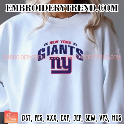 New York Giants NY Embroidery Design, American Football Logo Machine Embroidery Digitized Pes Files