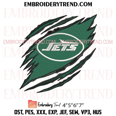 New York Jets Claw Embroidery Design, NFL Sport Machine Embroidery Digitized Pes Files