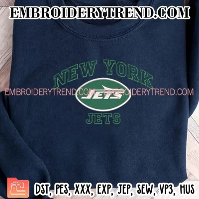 New York Jets Embroidery Design, NFL Jets Logo Machine Embroidery Digitized Pes Files