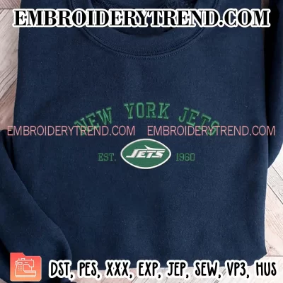 New York Jets Est 1960 Embroidery Design, NFL Logo Machine Embroidery Digitized Pes Files