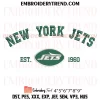 New York Jets Heart Embroidery Design, NFL Football Lover Machine Embroidery Digitized Pes Files