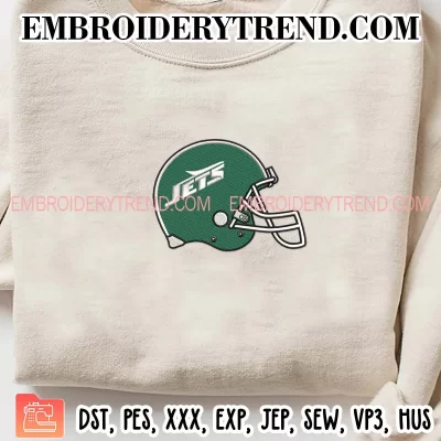 New York Jets Helmet Embroidery Design, Football NFL Machine Embroidery Digitized Pes Files