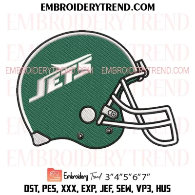 New York Jets Helmet Embroidery Design, Football NFL Machine Embroidery Digitized Pes Files