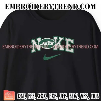 New York Jets x Nike Embroidery Design, NFL Logo Football Machine Embroidery Digitized Pes Files