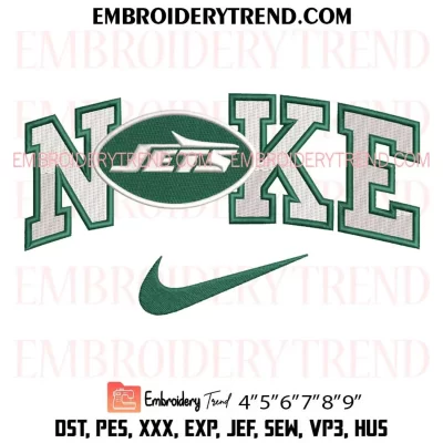 New York Jets x Nike Embroidery Design, NFL Logo Football Machine Embroidery Digitized Pes Files