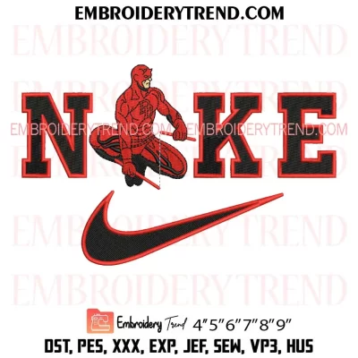 Nike Daredevil Embroidery Design, Marvel Machine Embroidery Digitized Pes Files