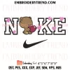 Nike Milk Bear Embroidery Design, Milk Mocha Bear Valentine Machine Embroidery Digitized Pes Files