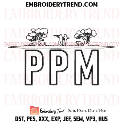 PPM Logo Embroidery Design, Custom Machine Embroidery Digitized Pes Files