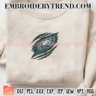 Philadelphia Eagles Claws Embroidery Design, NFL Sport Machine Embroidery Digitized Pes Files