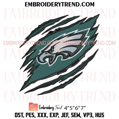 Philadelphia Eagles Claws Embroidery Design, NFL Sport Machine Embroidery Digitized Pes Files