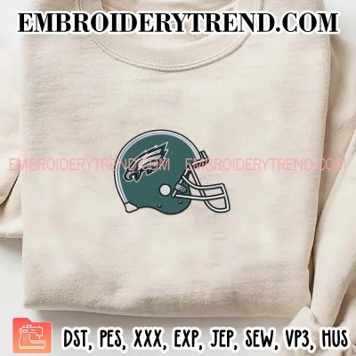 Philadelphia Eagles Helmet Embroidery Design, Football NFL Machine Embroidery Digitized Pes Files