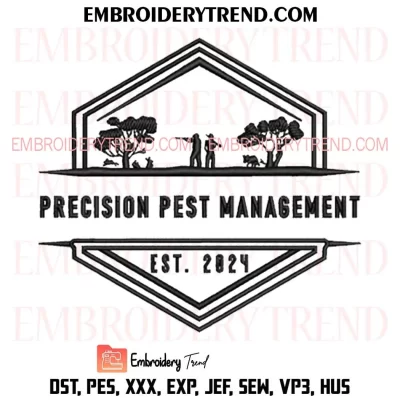 Precision Pest Management Embroidery Design, Custom Machine Embroidery Digitized Pes Files