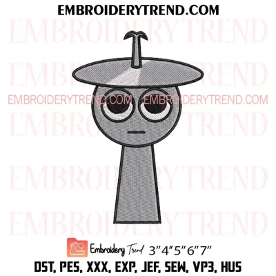 Silver Clukr Incredibox Sprunki Embroidery Design, Sprunki Game Machine Embroidery Digitized Pes Files