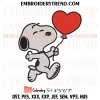 Snoopy Heart Cupcake Embroidery Design, Cute Snoopy Valentine Machine Embroidery Digitized Pes Files