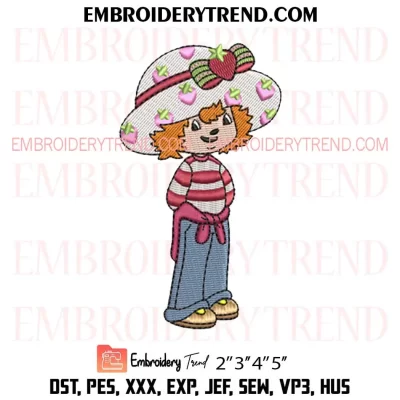 Strawberry Shortcake Embroidery Design, Cartoon Machine Embroidery Digitized Pes Files