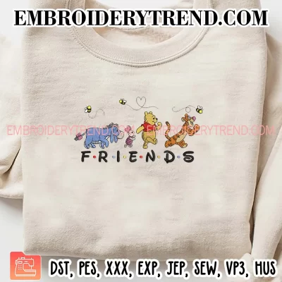 Winnie the Pooh and Friends Embroidery Design, Cartoon Winnie the Pooh Machine Embroidery Digitized Pes Files